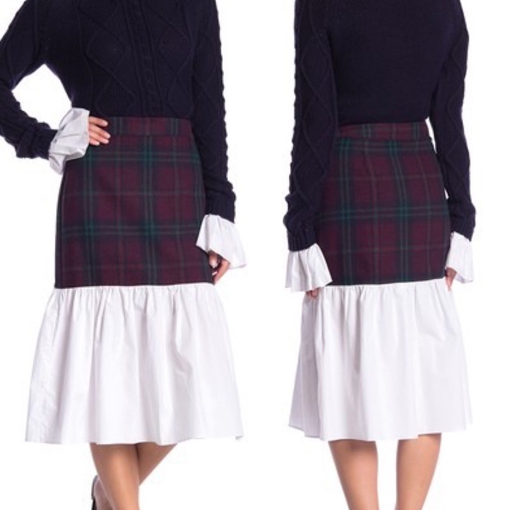 English Factory Tartan Plaid Combo Skirt